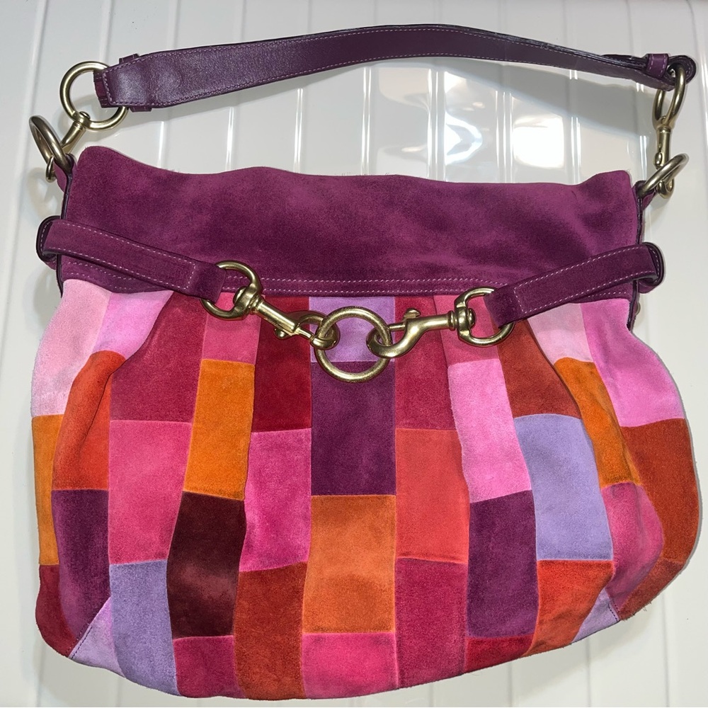 Coach Hampton Mosaic Patchwork Shoulder Bag